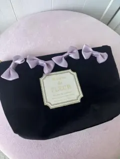 Maison de FLEUR ネイビーポーチ リボン付き