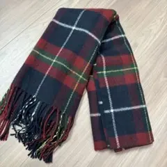 チェック柄ウールマフラー