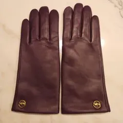 COACH パープルレザー手袋