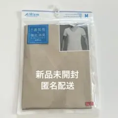 ユニクロ エアリズム デオドラントメッシュ VネックT 半袖 M メンズ