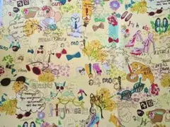 100×110かわいい動物柄 綿生地 ハンドメイド 手芸 入学グッズ 入学入園