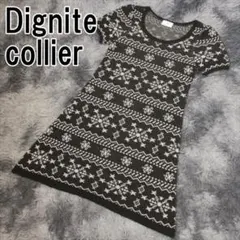 Dignite collier ニットワンピース シルバーラメ 日本製 ブラックのサムネイル