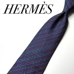 4133✨極美品✨エルメス ネクタイ 総柄 H柄 ファソネ
