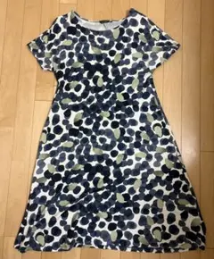 marimekko 半袖カットソーワンピース XS 水玉模様