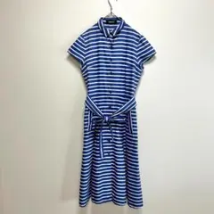 ファブリス レディース シャツワンピース ミモレ丈 ボーダー 日本製 L