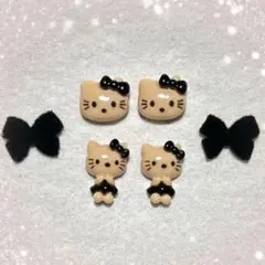 132 ベロア リボン 秋冬 ネイル キティ 日焼け ギャル ネイルパーツ