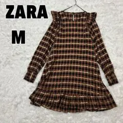 ♥ZARA♥ ザラ (M) チェック フリルワンピース