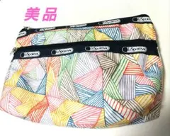 【美品】LeSportsac 幾何学模様 ポーチ