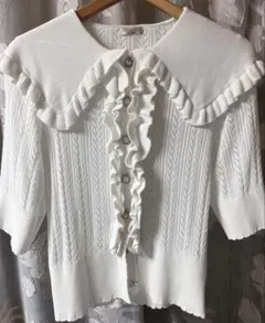 アクシーズファム　フリル　ニット　カーディガン　axes femme