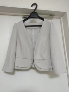 ノーカラージャケット ライトグレー