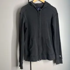 Champion/チャンピオン ダークグレー フルジップパーカー　ワッフル