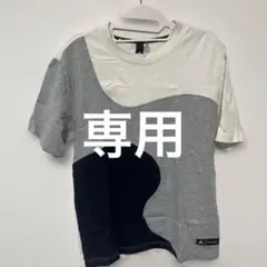 adidas カラーブロック Tシャツ M グレー/ホワイト/ネイビー
