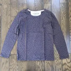 新品タグ付き　小花柄　ブラウン 長袖 Tシャツ Lサイズ