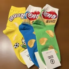 韓国靴下☆ユニークソックス☆お菓子シリーズ☆レディース☆フリーサイズ☆3足セット