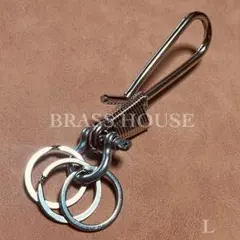 i14-Sコイル巻き キーホルダー Lサイズ ステンレス シルバー ツリバリ