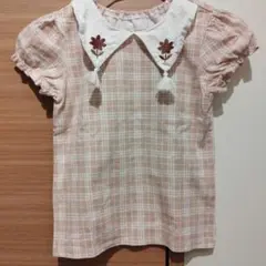 えり付き チェック Tシャツ