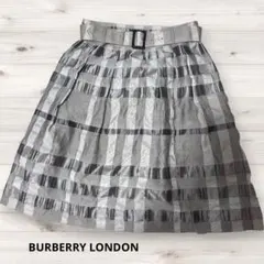 BURBERRY LONDON】シルク混チェック柄スカートパープル38サイズ - メルカリ