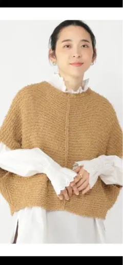 studio clip 5ゲージカールヤーンポンチョベスト新品