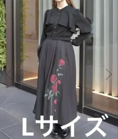 アクシーズファム ローズプリントワンピース　Lサイズ