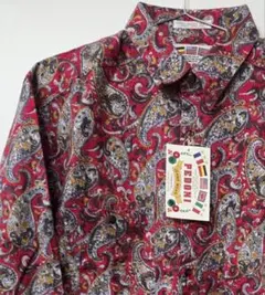 PEDONI ペドニ ペイズリー柄 赤 長袖シャツ