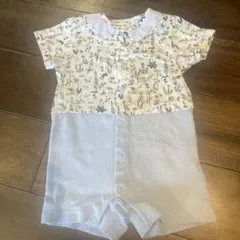 SENSE OF WONDER 花と小鳥柄ストライプロンパース