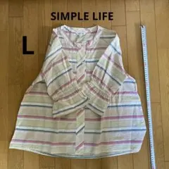 element of SIMPLE LIFE ストライプ ブラウス L