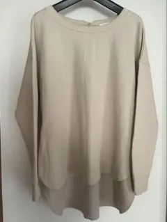 niko and... ベージュ ワッフル長袖トップス裏起毛