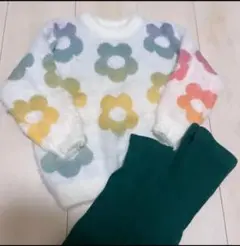 花柄フワフワセーター