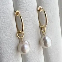 あこや真珠 フープイヤリング Akoya Pearl M932