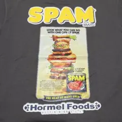 【SPAM】スパム　プリントTシャツ　ダークグレー　Mサイズ