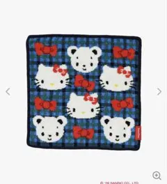 タオルハンカチ〈ハローキティ × familiar〉 青系ファミリアチェック