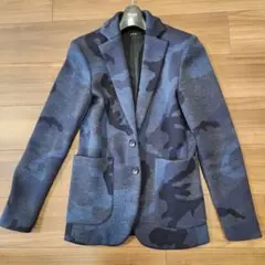 【定価11万】美品 AKM エクストラファインメリノ 迷彩 ニットジャケット S