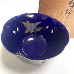 有田焼　菓子鉢　瑠璃金彩　共箱