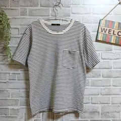 ニコル 半袖tシャツ ボーダー カットソー クールネック 大人可愛い コットンのサムネイル