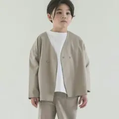 riziere ノーカラージャケットセットアップ(リネン混) 140cm