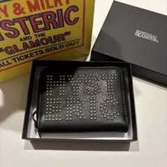 HYSTERIC GLAMOUR スタッズ付き黒二つ折り財布のサムネイル