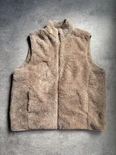 ベージュ フリース ノースリーブベスト