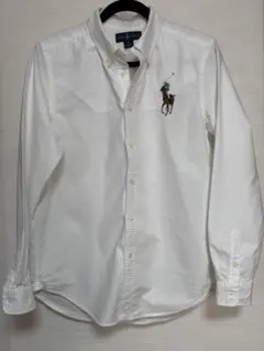 美品！ラルフローレン ビックポニー白 刺繍 オックスフォード