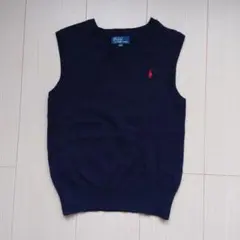 Ralph Lauren ネイビー Vネックベスト 130