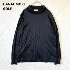 ハナエモリゴルフ／カットソー M 長袖 タートルネック 刺繍 日本製 ブラックのサムネイル