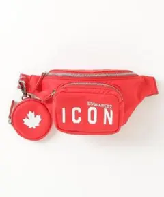 ディースクエアード ICON プリント ロゴ ウエストバッグ ボディバッグ☆新品