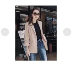 rienda ピンクベージュ テーラードジャケット フリーサイズ