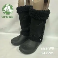 CROCS nadia ナディア レディースボアブーツ　ブラック　24.0cm