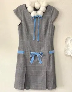 ポンポネットジュニア　ラビットファーティペット付ワンピース L160cm グレー