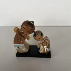 木製 こけし 創作こけし 親子 置物
