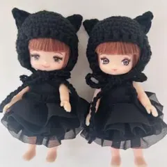 h043 ミキちゃんマキちゃん　ハンドメイド　服　ワンピース×帽子セット