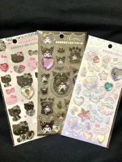 キラキララインストーンシール キティ ゼブラ クロミ シナモン 3点セット