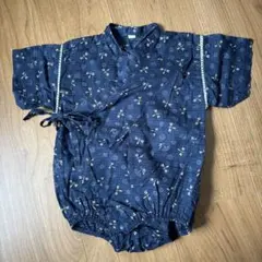 ベビー甚平 花柄 紺色 サイズ70