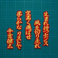 中村晃 応援歌 白赤金/黒 刺繍 ワッペン ソフトバンクホークス - メルカリ