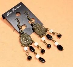 ★エスニックピアス★ロングピアス★アジアン★アンティーク風★新品★Ｙ１５